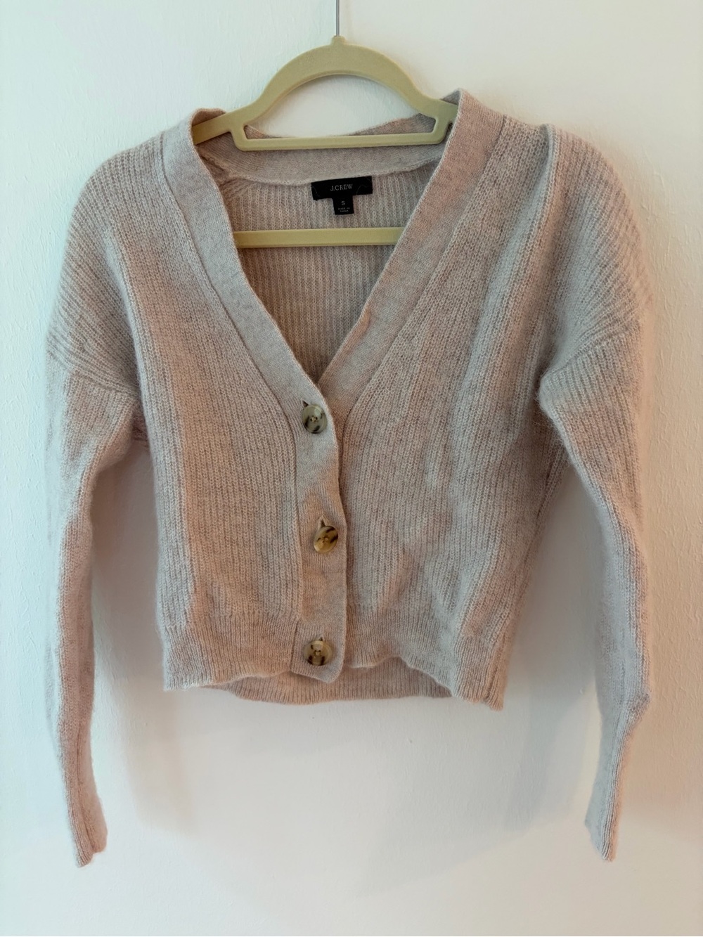 J. Crew Women's Beige Button-Front V-Neck Cardigan